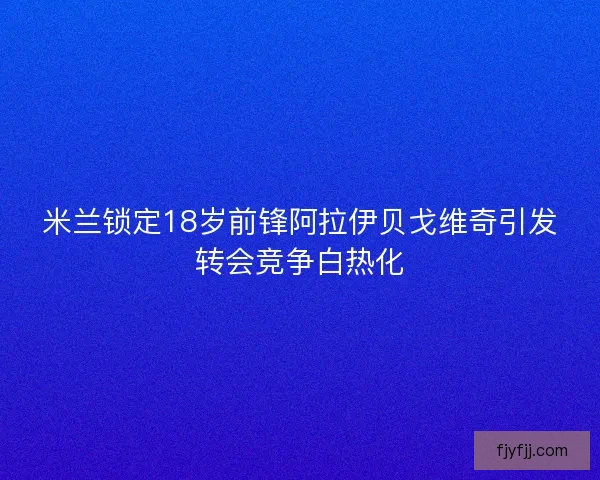 米兰锁定18岁前锋阿拉伊贝戈维奇引发转会竞争白热化