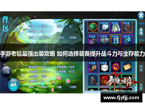 手游老鼠最强出装攻略 如何选择装备提升战斗力与生存能力